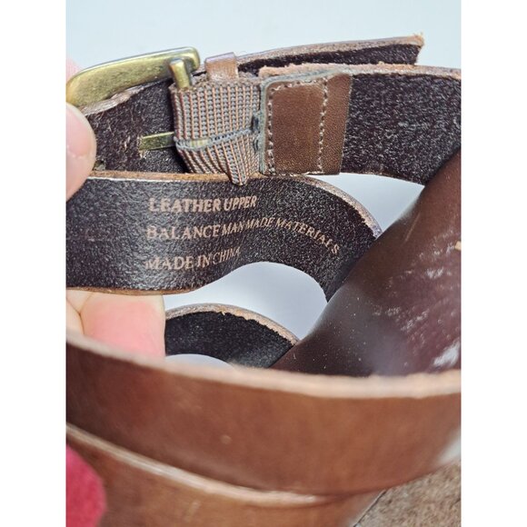 Kork-Ease Beatrice Brown Leather Strappy Wedge Platform Sandals Clogs Size 7/39 - Picture 9 of 11